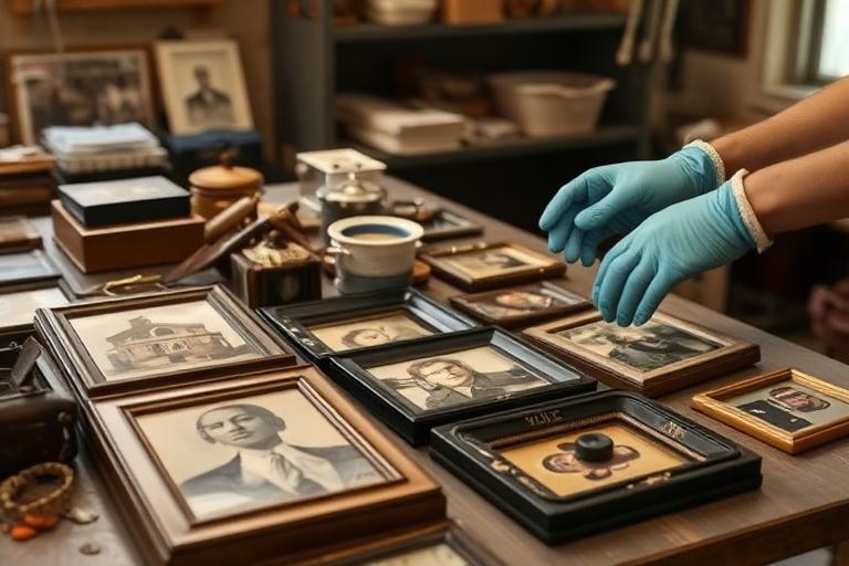 Careful cleaning of salvaged household belongings